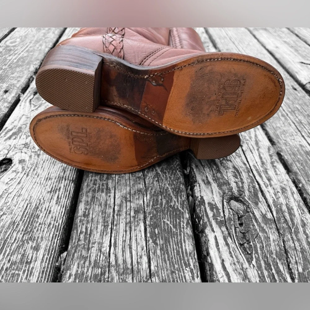 Vintage Frye Braided Sabrina Campus Boots - Picture 7 of 8